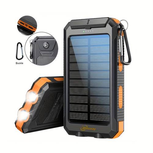 10000 mah portable solar version 500 ma solar panel charger with flash dual usb ports and bidirectional type outdoor emergency power backup battery pack