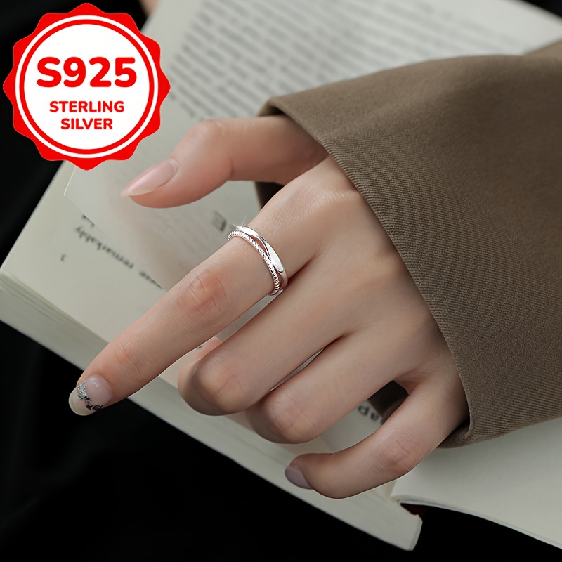 Women's Double-layer Minimalist S925 Sterling Silver Ring