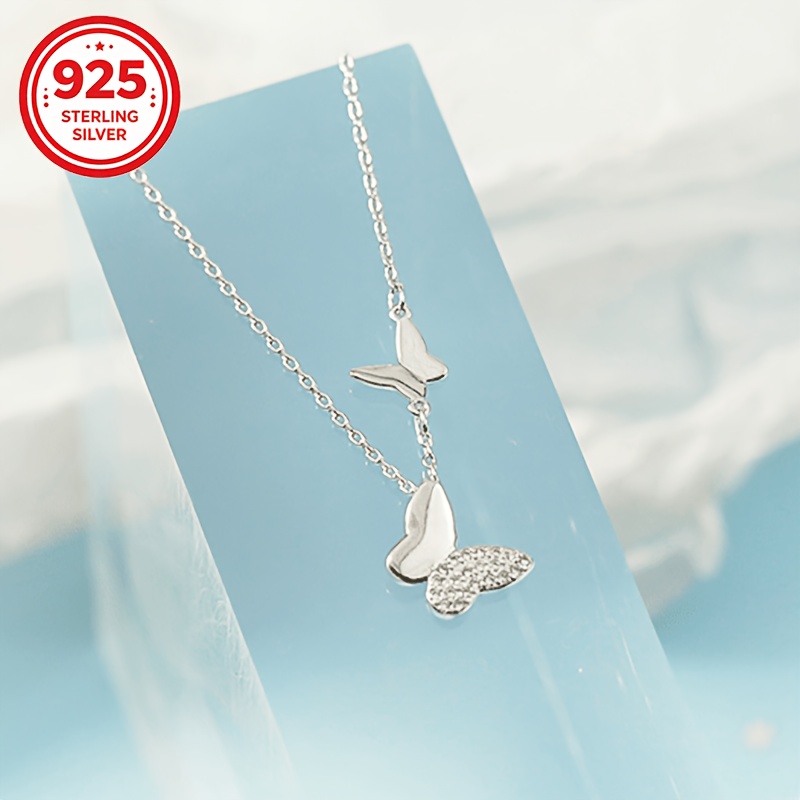 Women's 925 Silver Small Butterfly Pendant Necklace