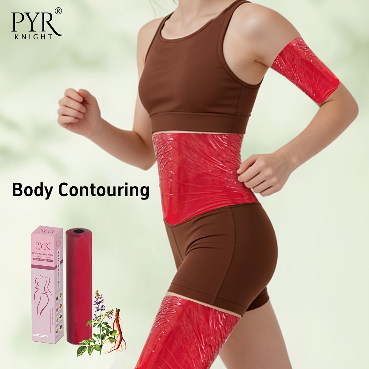 PYR KNIGHT Body Wrap, Red, Warm, Made of PE Material, Suitable for Spring, Summer, Autumn and Winter, Weight Loss Support, Body Compression Band for Abdomen, Legs and Waist, Suitable for Home or Gym Workouts.