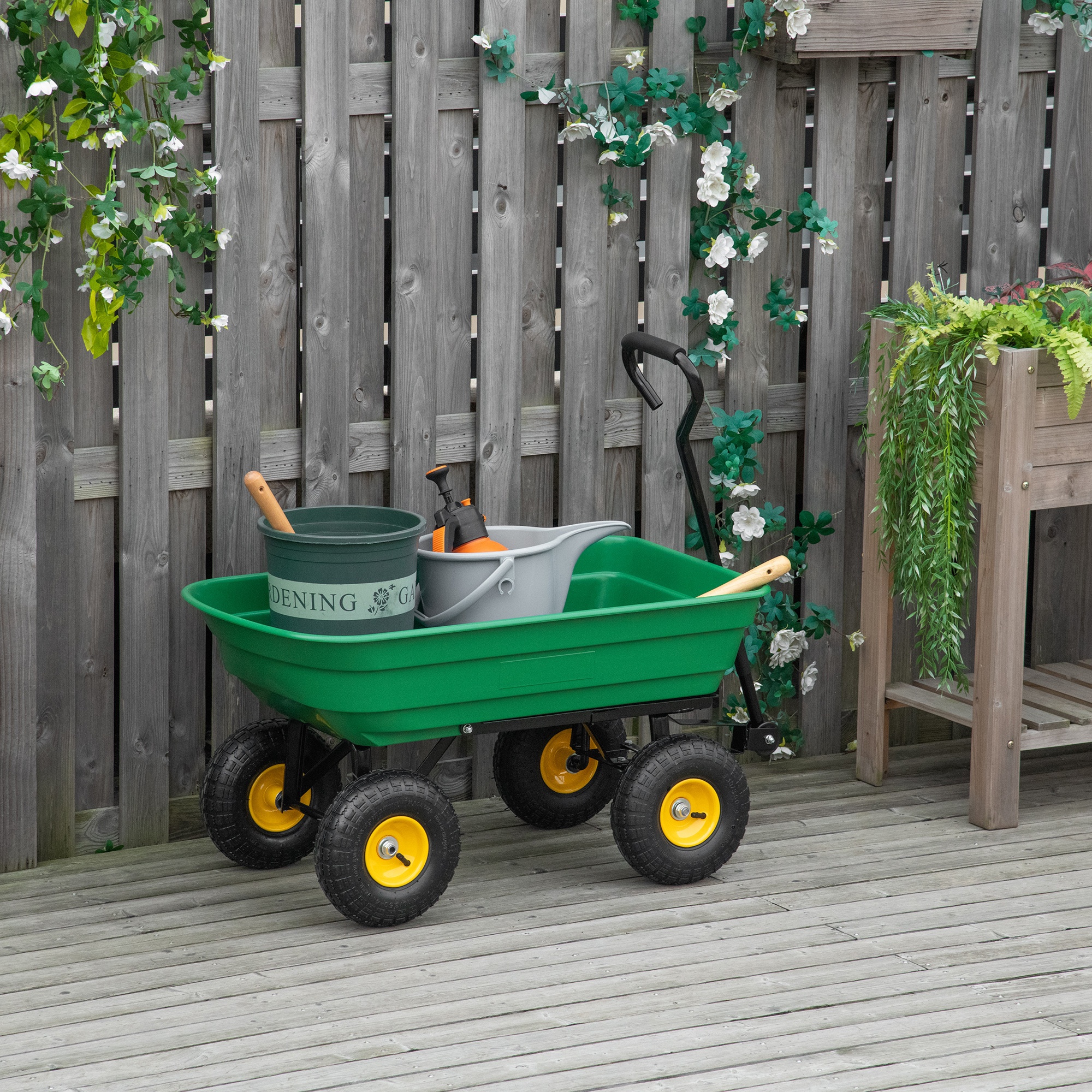 TEMU Outsunny Garden Dump Cart With , Green