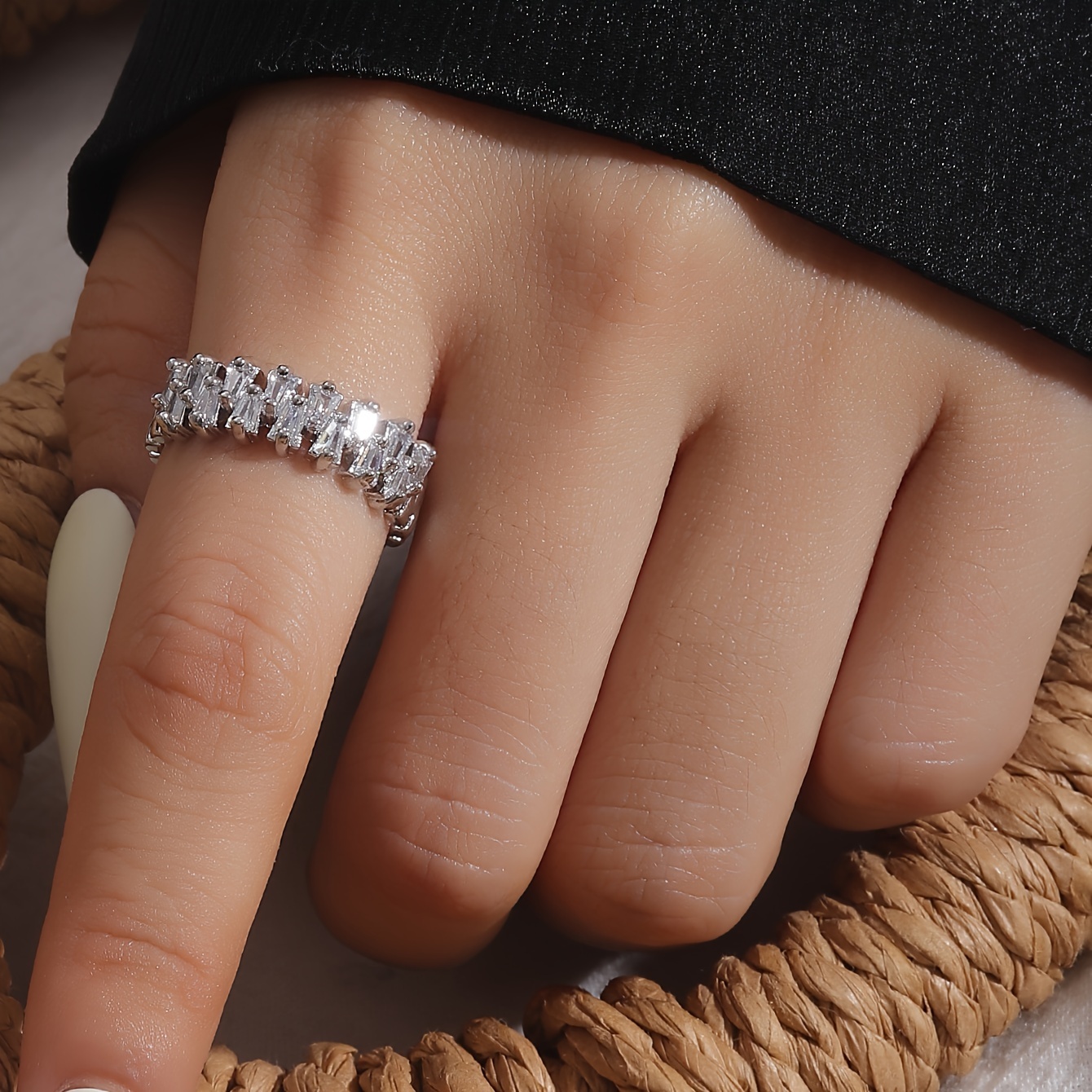 Sophisticated Copper Open Ring with Zirconia