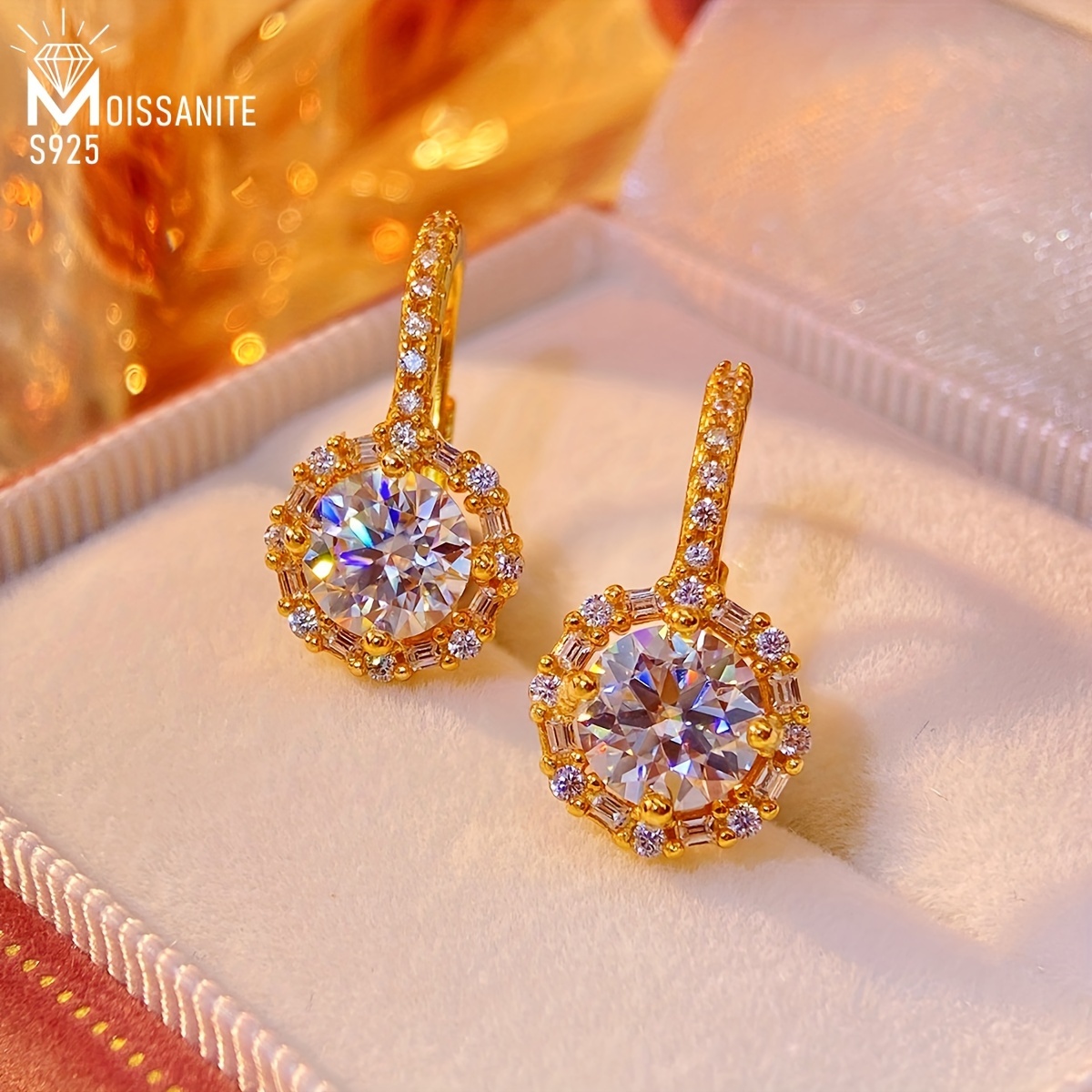 

925 2 Moissanite Jewelry Accessories Personalized Women's And Christmas