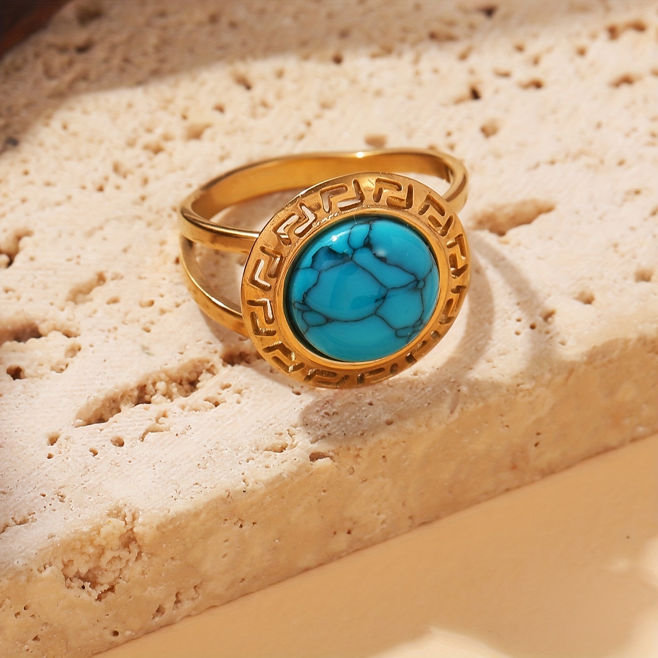Stylish Stainless Steel Geometric Retro Ring