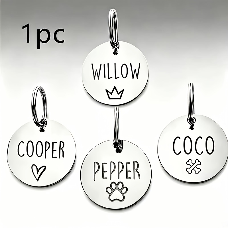 personalized custom pet tags featuring double sided customization for pet information customizable   and identification details in multiple styles durable stainless steel pet nameplates are Product details 3