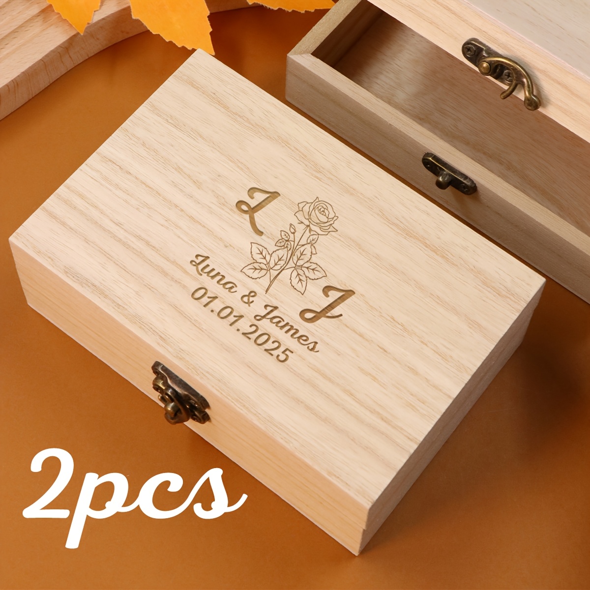 TEMU Custom Name Keepsake Box, Personalized Wooden Storage Box, Customized Memory Box, Customizable Decorative Box, Holiday Keepsake Box, Birthday