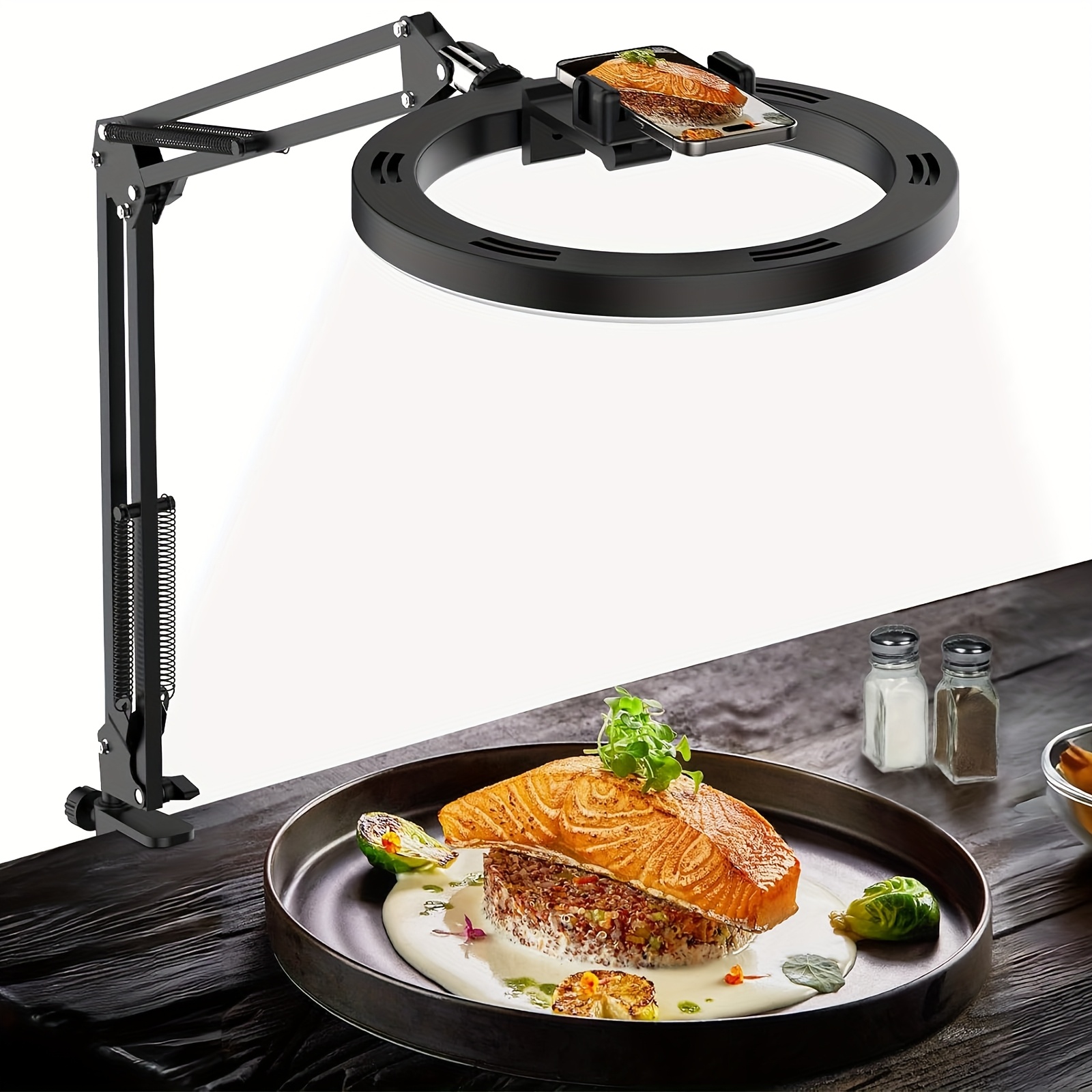 overhead camera mount selfie ring light phone holder led Temu