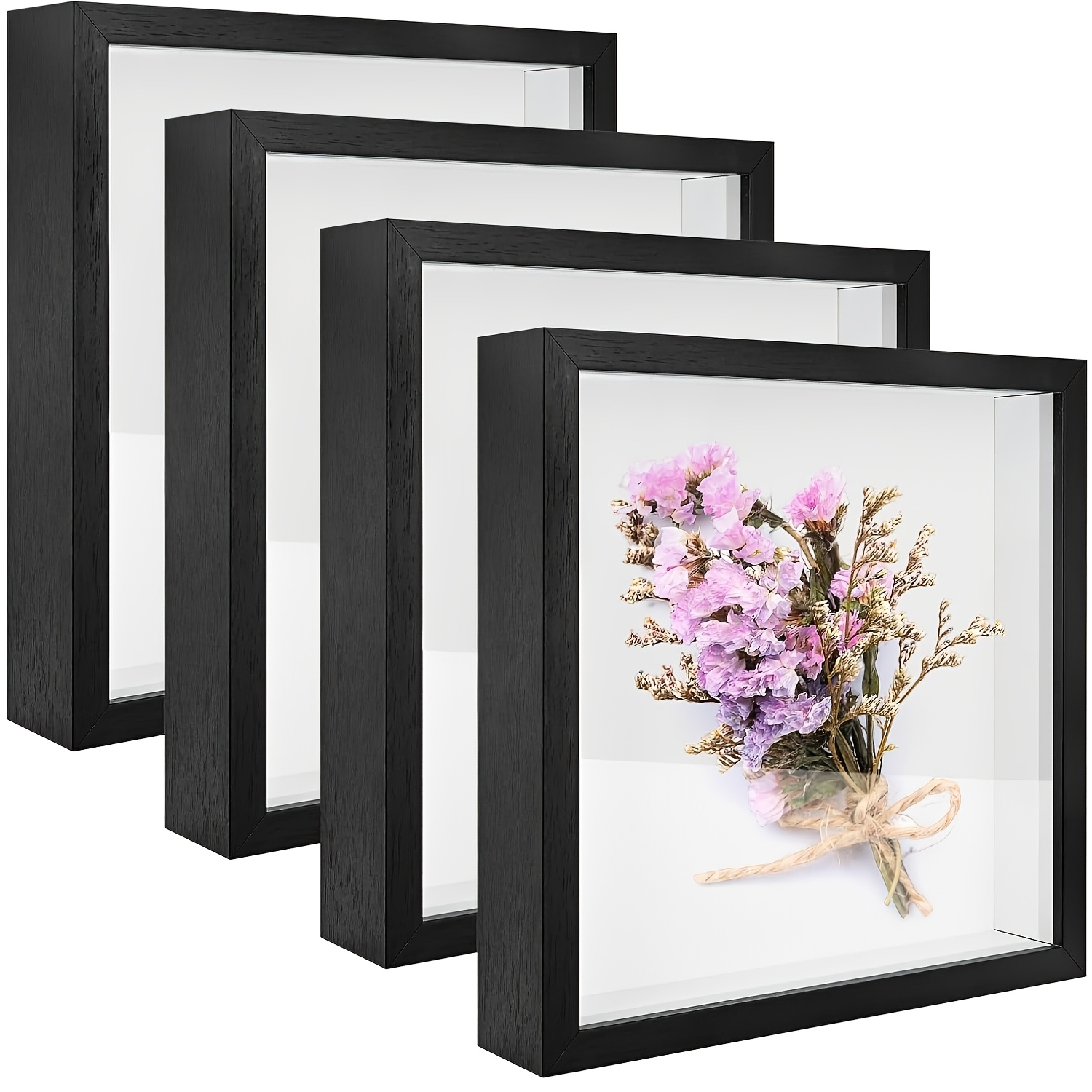 2 Stück Schattenbox-Rahmen 12,7x17,8cm Aus Holz Mit Plexiglas – Für Erinnerungsstücke, Getrocknete Blumen & Fotos