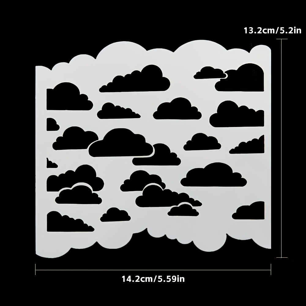 Reusable Painting Cloud Stencil - Pet Plastic, Multifunctional Diy Craft Template, Suitable For Scrapbooking, Wall Art, Furniture Decoration