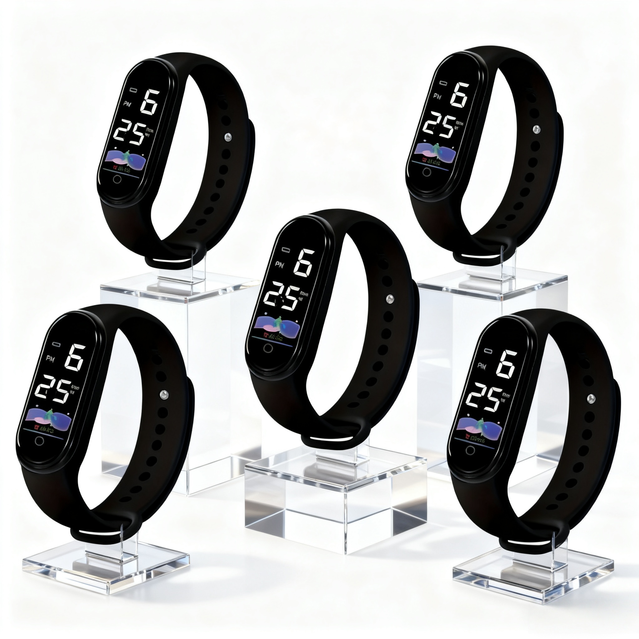 10pcs Cute Animal Doll Series Watch Set, Vitality Digital Bracelets