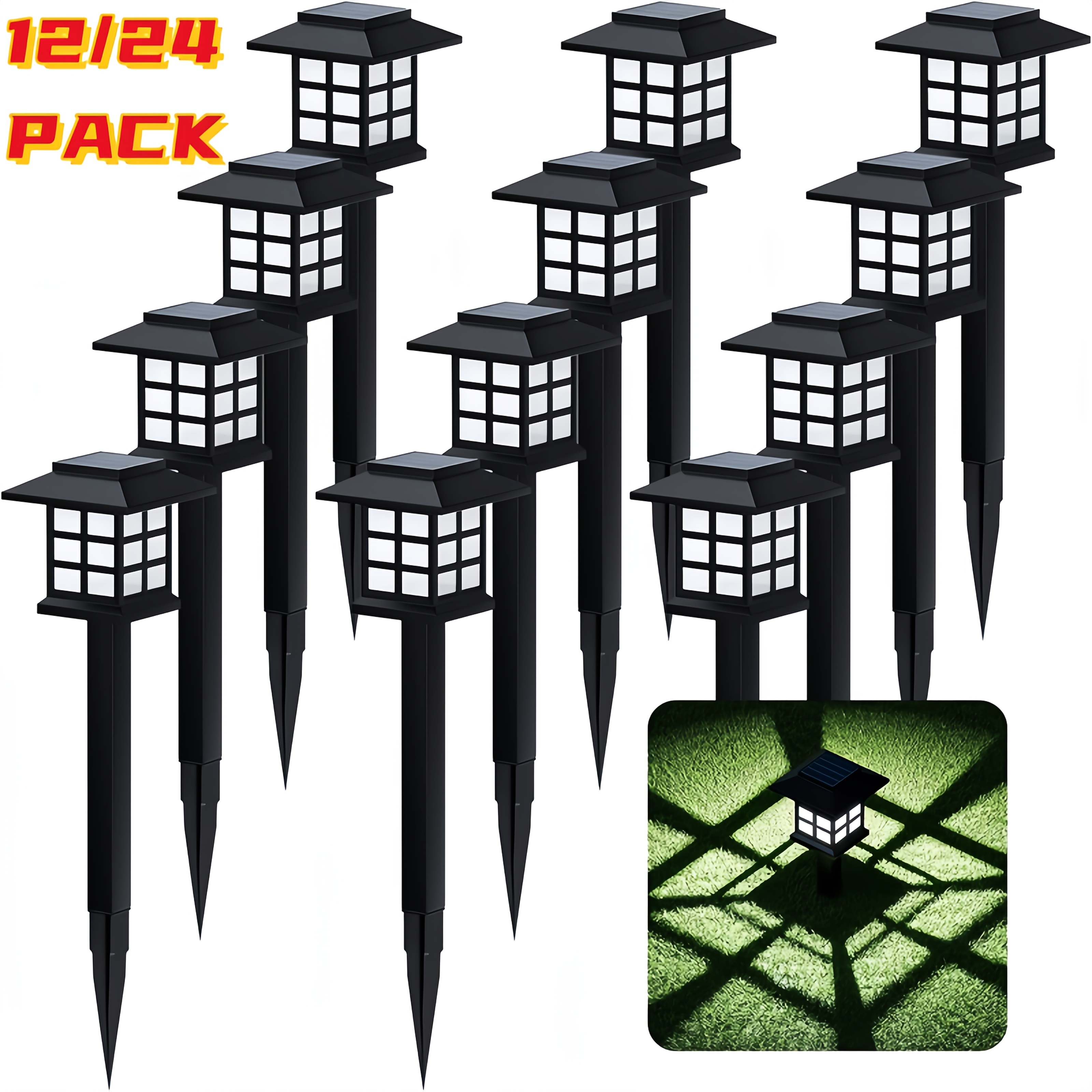 

12/24pcs Solar Lawn Lights, Ip44 Waterproof Garden Lights, Outdoor Solar Lights, Solar Underground Lights For Path, Patio, Deck, Lawn, Christmas Decoration