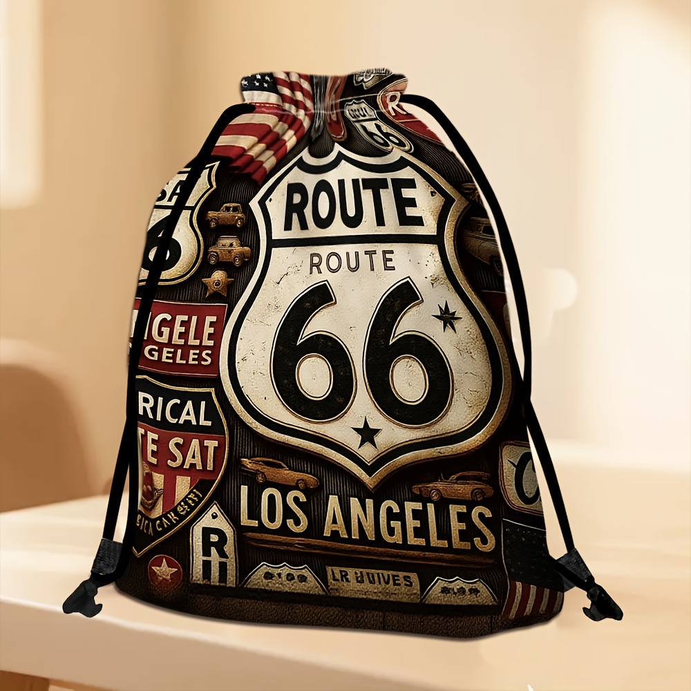 TEMU 1pc 1pcs Vintage Themed Backpack Suitable For Travel, Gym, & Outdoor - Large Capacity Retro Bag With Drawstring Closure, Durable Oxford Fabric,