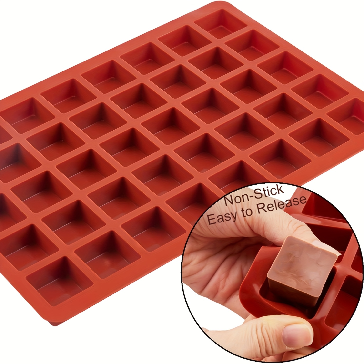 1pc Square Caramel Candy Mold Silicone, 40- Gummy Silicone Molds For , Chocolate Mold For , Cube Of Ice