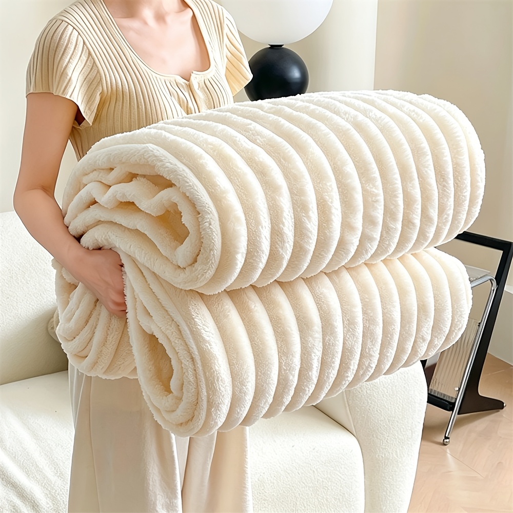a double layered thickened cold proof warm and comfortable vintage style faux rabbit fur luxurious throw blanket a multi purpose cover blanket bed blanket sofa blanket and camping blanket suitable for the office sofa bed outdoor camping