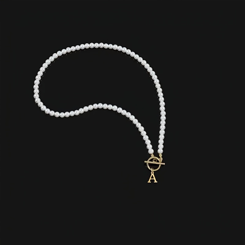 TEMU Klassische Hot-Initial-Halskette für Damen, A-Z-Buchstaben-Anhänger mit 6 mm Knopf, Damenschmuck-Geschenk