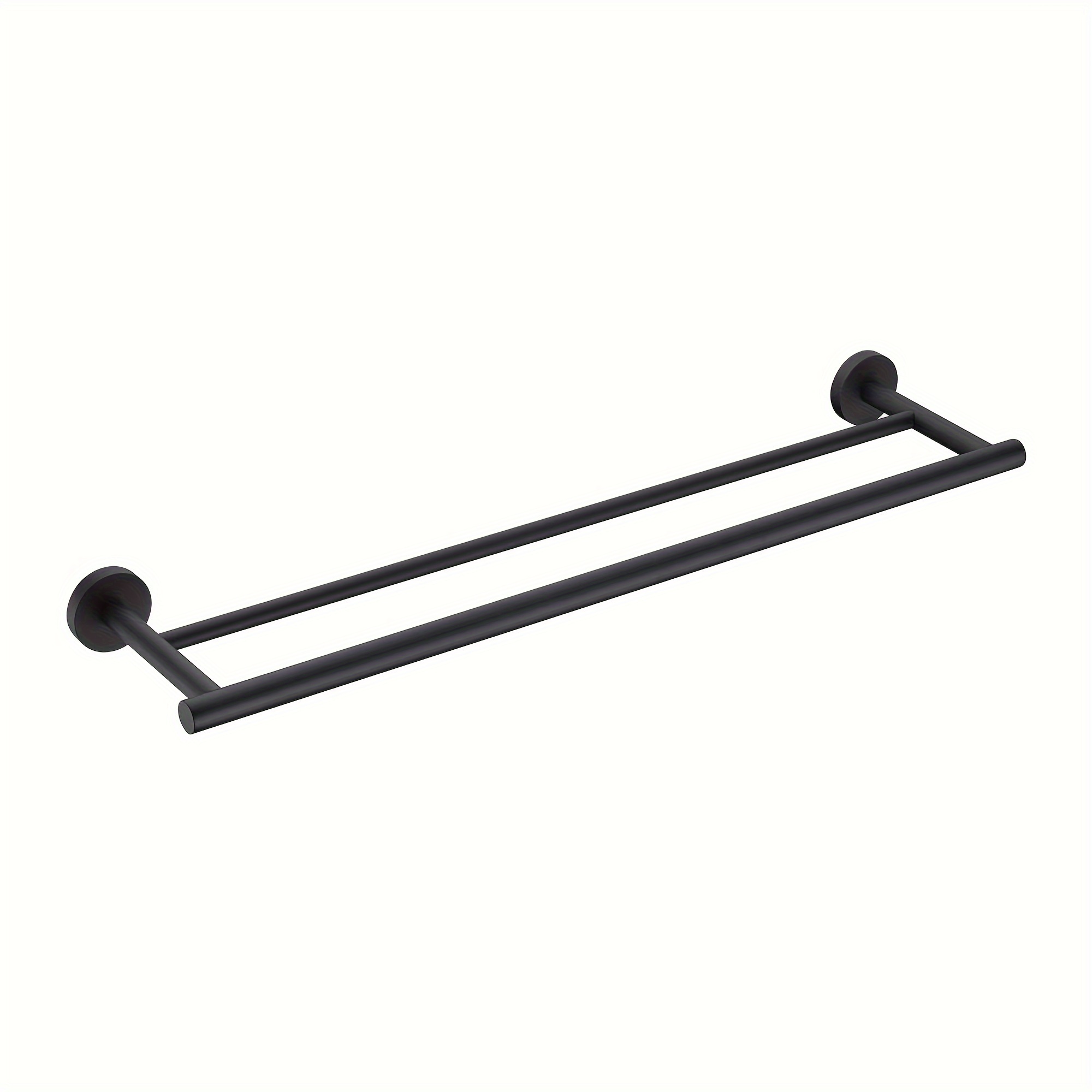 

1pc Stylish Matte Black Bath Towel Bar - Wall Mounted Stainless Steel Towel Holder For Bathroom Accessories And Household Items