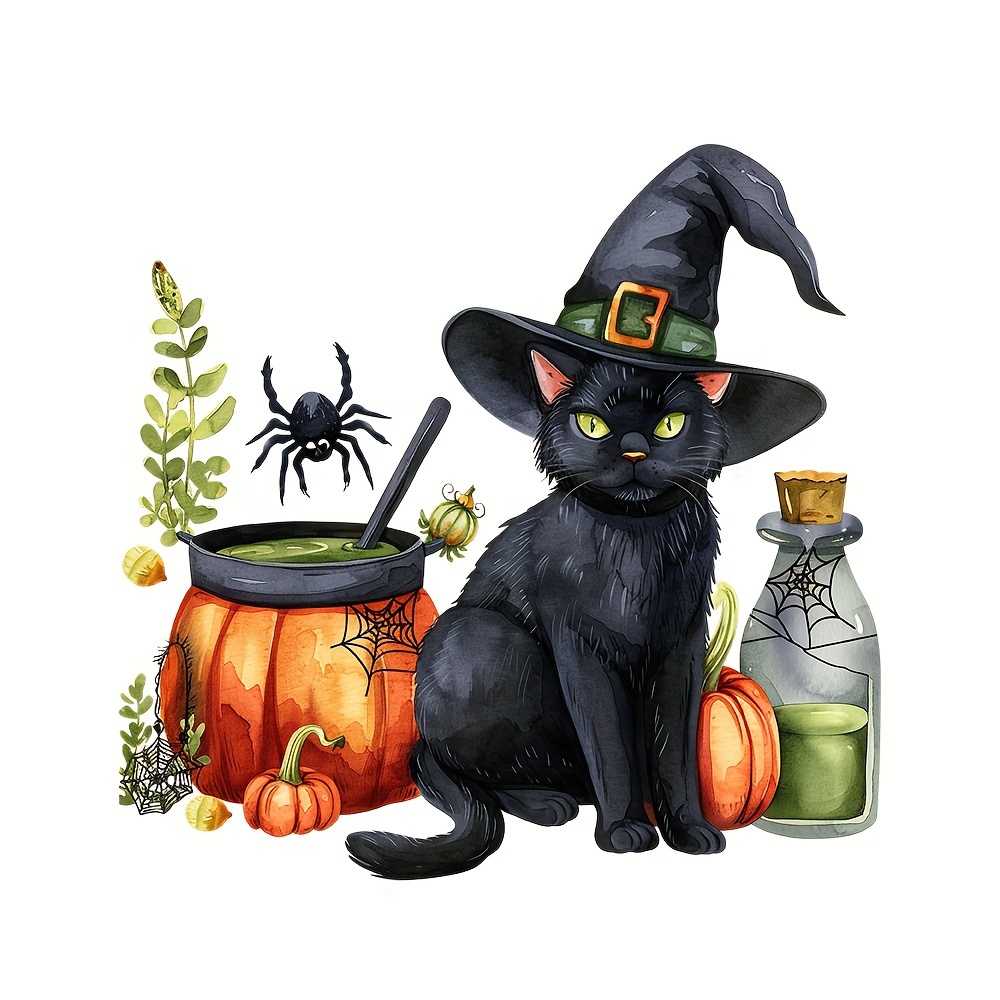 classic halloween black cat witch hat toilet lid cover Temu