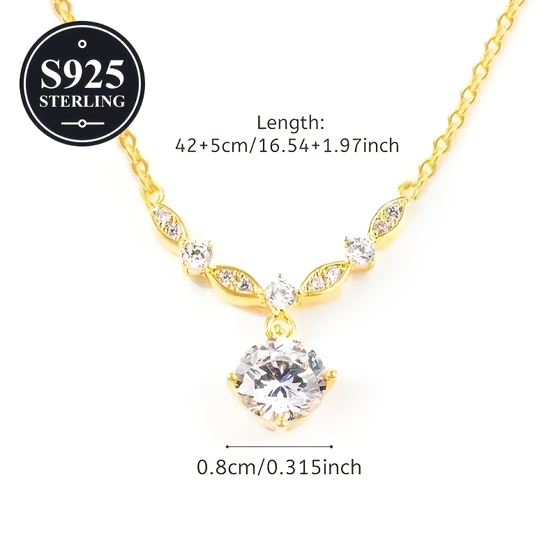 Women's 925 Hypoallergenic Sparkling Necklace, Exquisite Gift