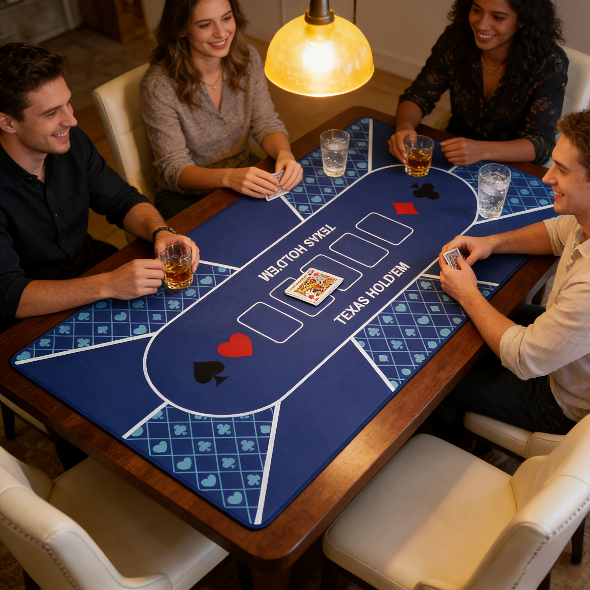 Poker Table Mat with Non-Slip Backing, Durable Design