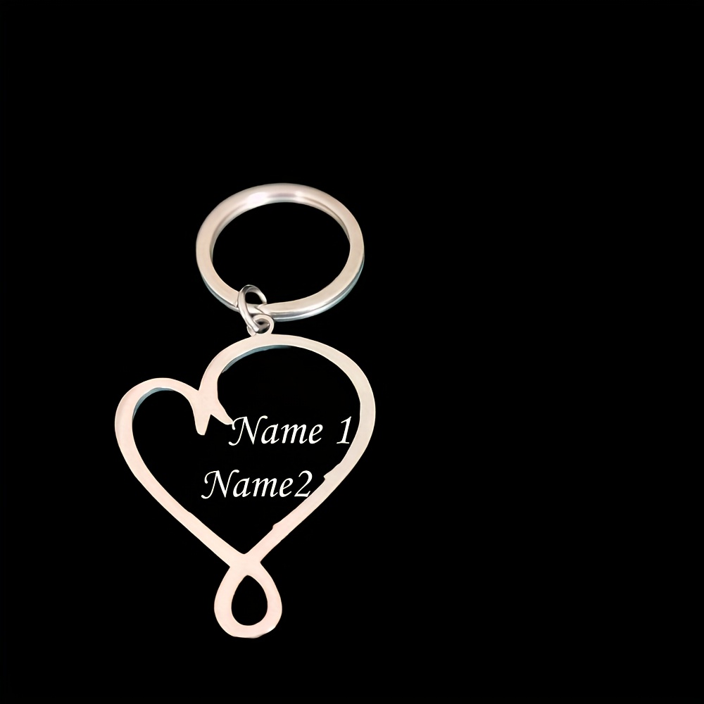 TEMU [Personnalisé] Porte-clés pour homme avec plusieurs de membres de , Porte-clés de cœur, Cadeau pour et pour les anniversaires