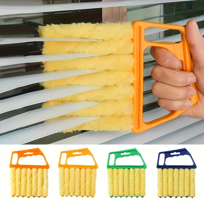 TEMU 1pc Washable Window Cleaning Brushes Featuring Microfibers For Easy Dust Collection And Cleaning Of Blinds