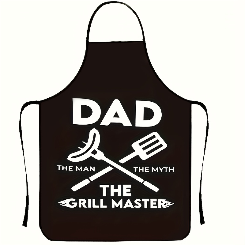 

1pc Funny Large Size Bbq Apron For Dad, Polyester 100% Woven Fabric, 150gsm, Ideal For Indoor Cooking, Baking, Outdoor Grilling Parties & Camping, Kitchen Workwear