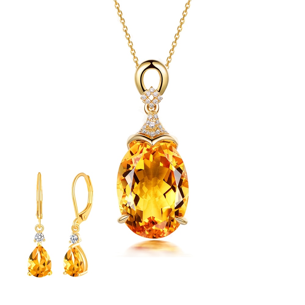 

Murilan Zirconia Pendant Necklace And Drop Set, 18k Gold Jewelry For Women