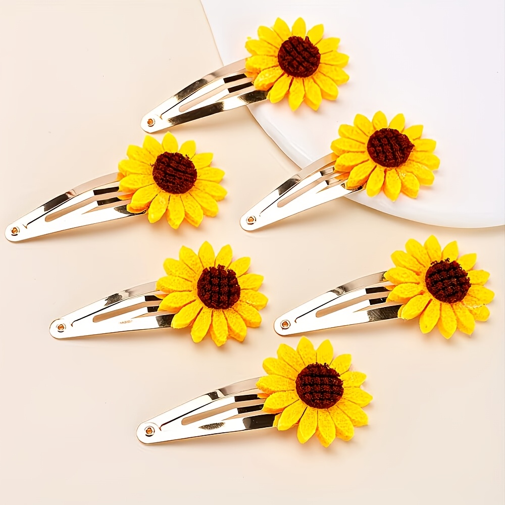 TEMU Ensemble de 6 mini pin's têtes de en feutre pour cheveux
