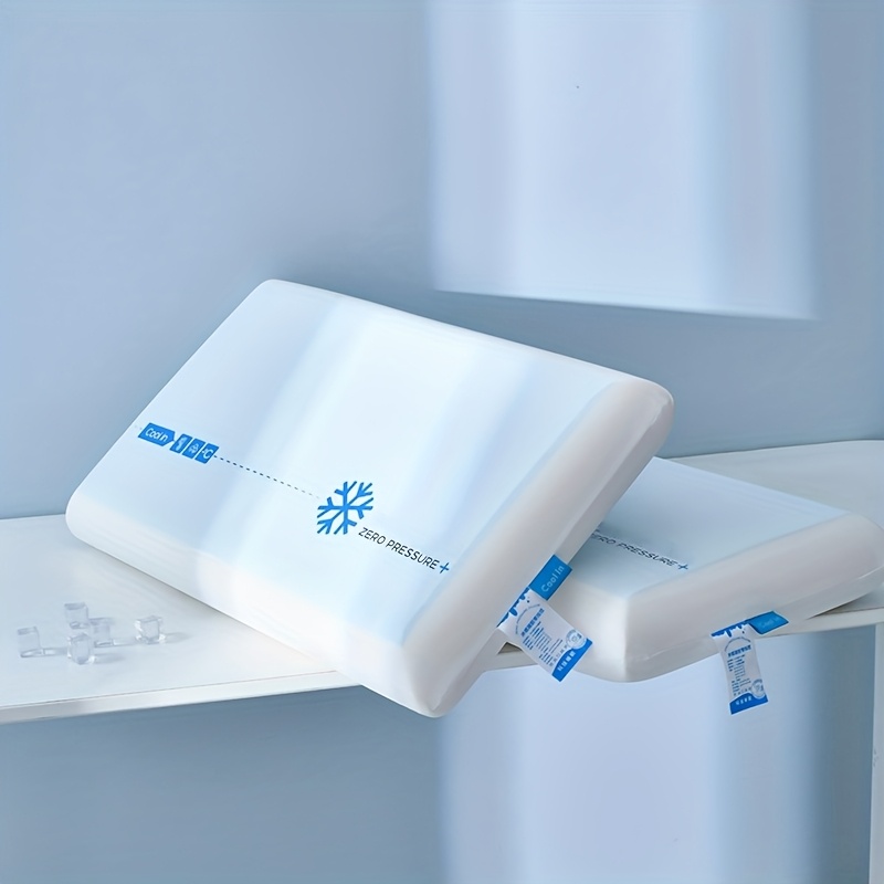 1/2pcs New High-End Ice Blue Cooling Gel Slow-Rebound Pillow, Zero Pressure Pillow for All-Night Sleep, All-Season Microfiber Pillow, Cervical Pillow, Suitable for Student Dorms, Home Bedrooms, and More