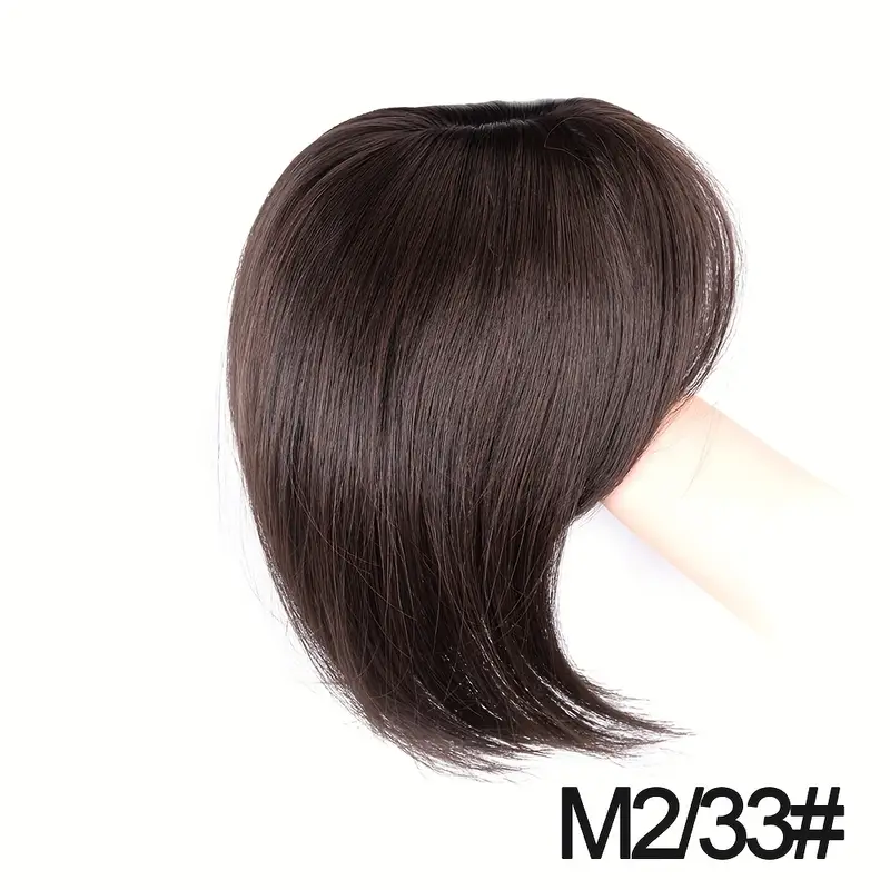 12 inch hair toppers for women with thinning hair synthetic hair topper with wispy bangs 3d cover upgrade middle part clip in bangs for women daily gift black dark brown heat resistant high temperature fiber details 14