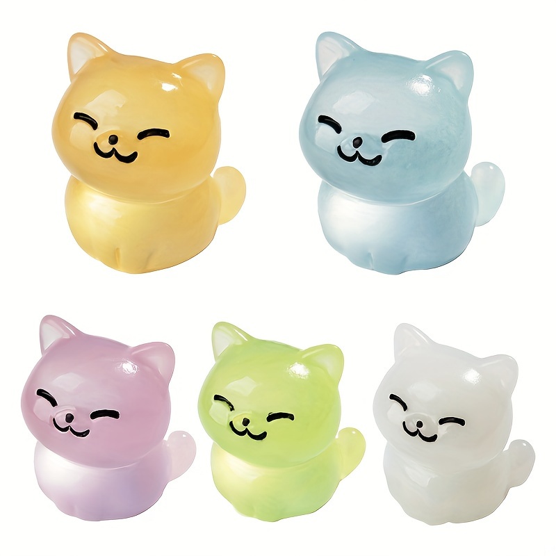 30個入りレジン製蓄光 フィギュア かわいいミニチュア猫像