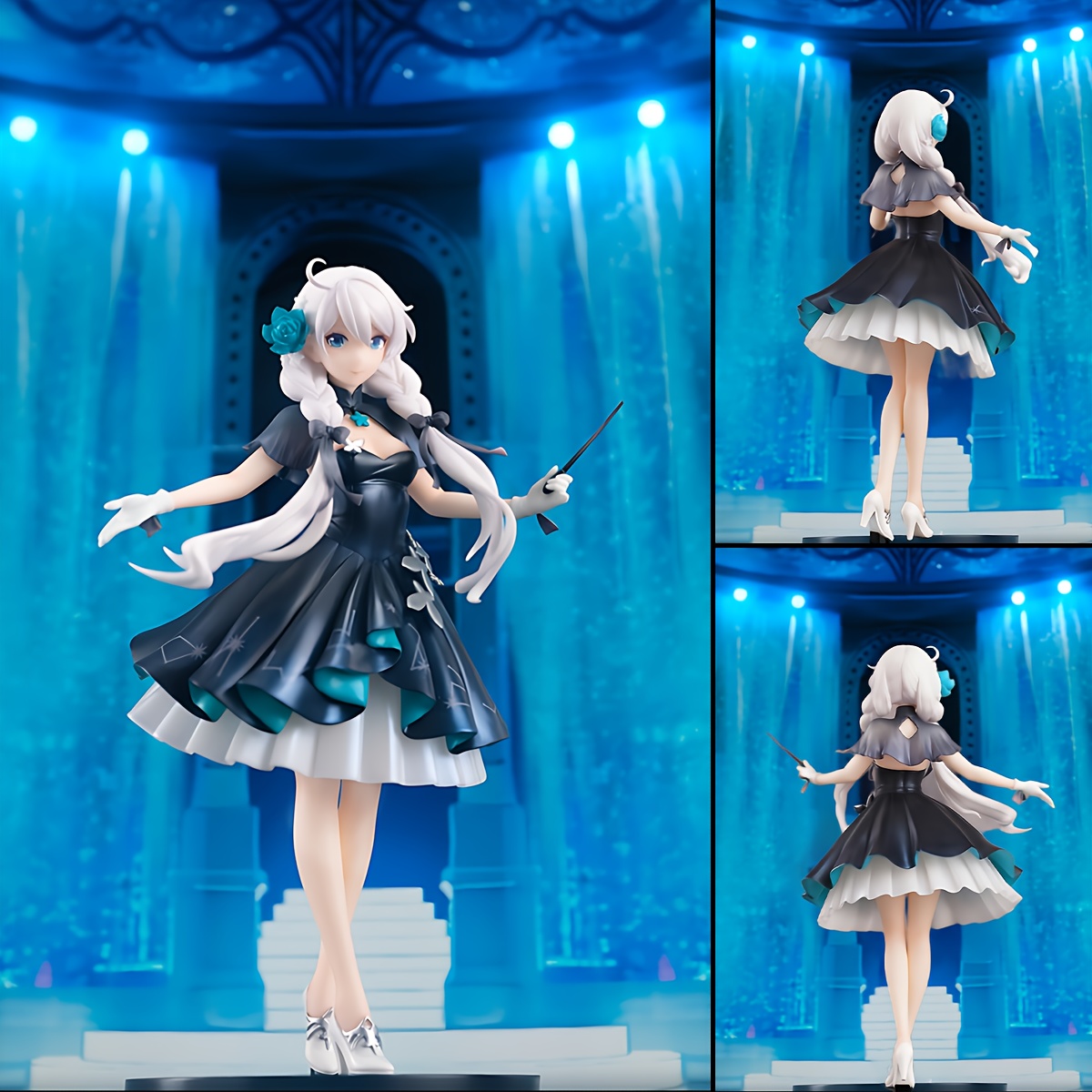 Image of 1pc 1pcs Anime Figure - Braided Twin-tail Girl Chibi Figure With ' , Collectible Statue Suitable For Desk Decor, Display, Gift For Anime Fans, Chibi Statues