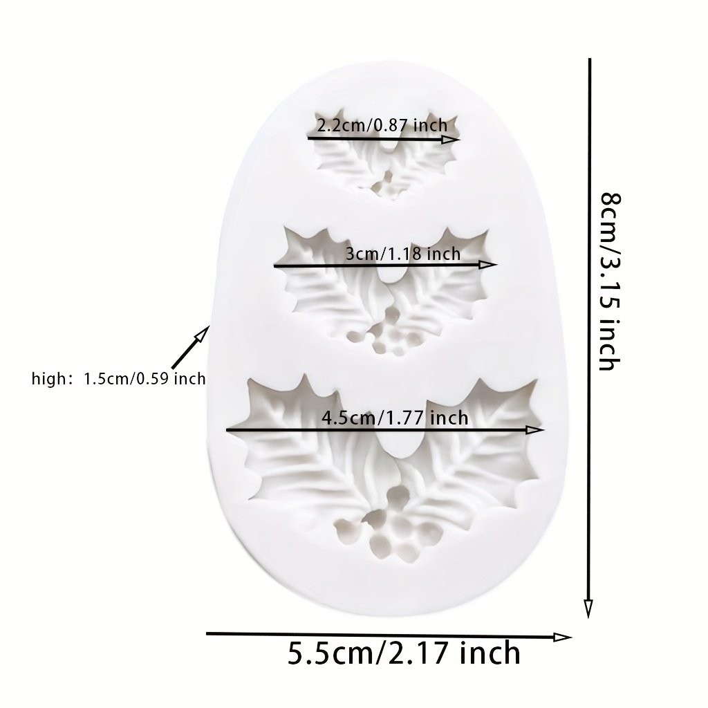TEMU Stampo in silicone a forma di foglia con campana natalizia, 1 pezzo, stampo per pasta polimerica, stampo per decorazione di candele, stampo per