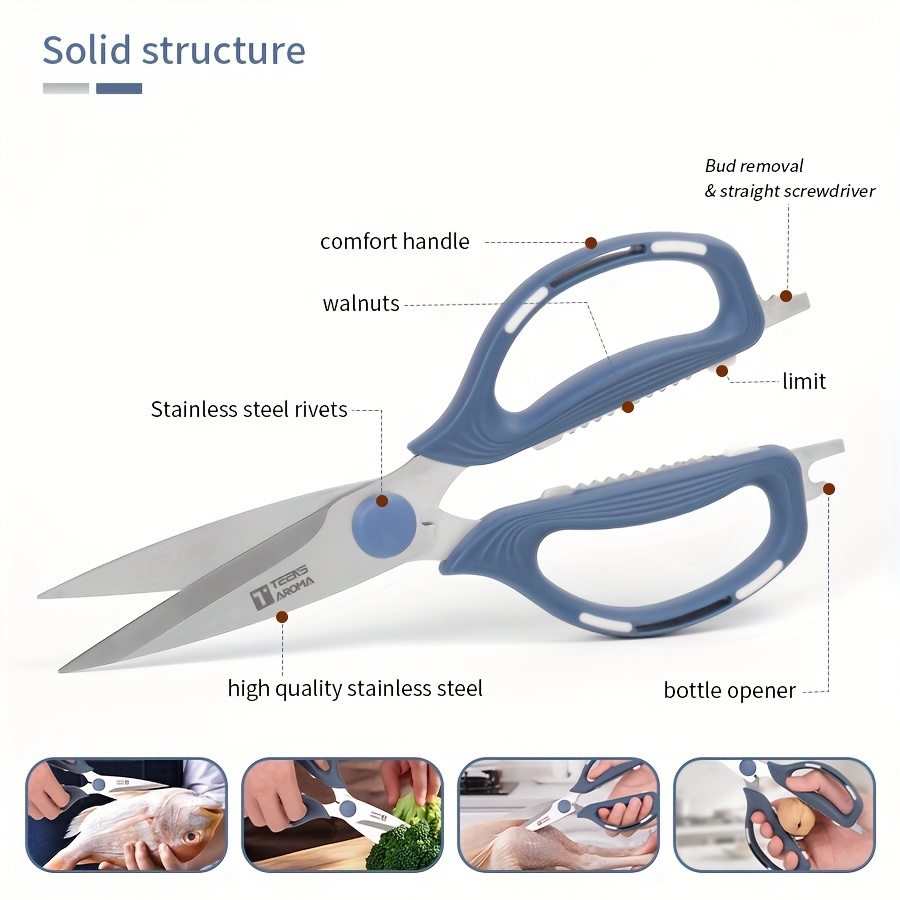 E-shop Professionelle, scharfe und langlebige Küchenschere aus Edelstahl für den Haushalt, ergonomischer und komfortabler Griff, zum Schneiden von