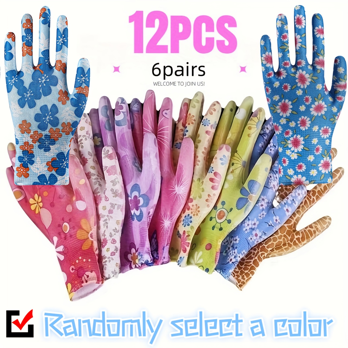 E-shop 12/8/4 Stück Damen Nylon Handschuhe - Reinigungshandschuhe - Geeignet für Reiten, Angeln, Wildfischen, Camping und Outdoor-Aktivitäten und