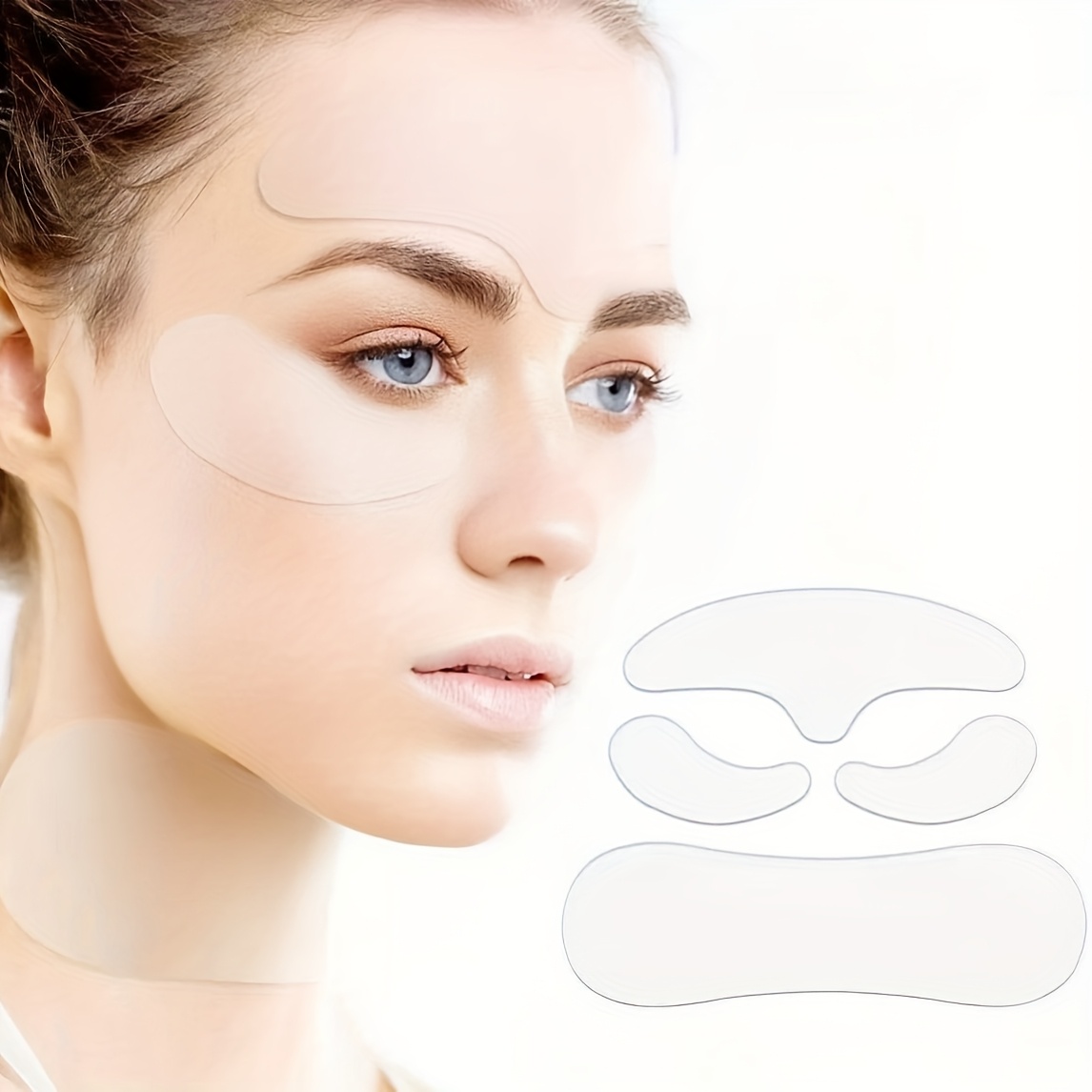 Image of 4pcs New Silicone Beauty Patches, Facial Patches, Forehead Patches, Eye Patches, Neck Patches, Reusable