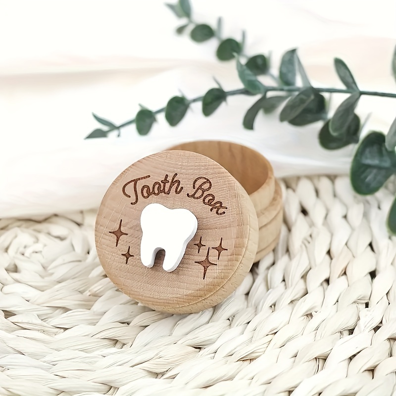 1pc wooden tooth box tooth collection box storage box tooth fairy box fetal hair collector tooth fetal hair storage box tooth preservation box birth souvenir home decoration baby shower details 1