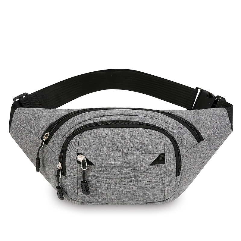 TEMU Riñonera unisex, bandolera/pecho, diseño casual, bolso multifuncional de gran capacidad para negocios, billetera deportiva resistente para