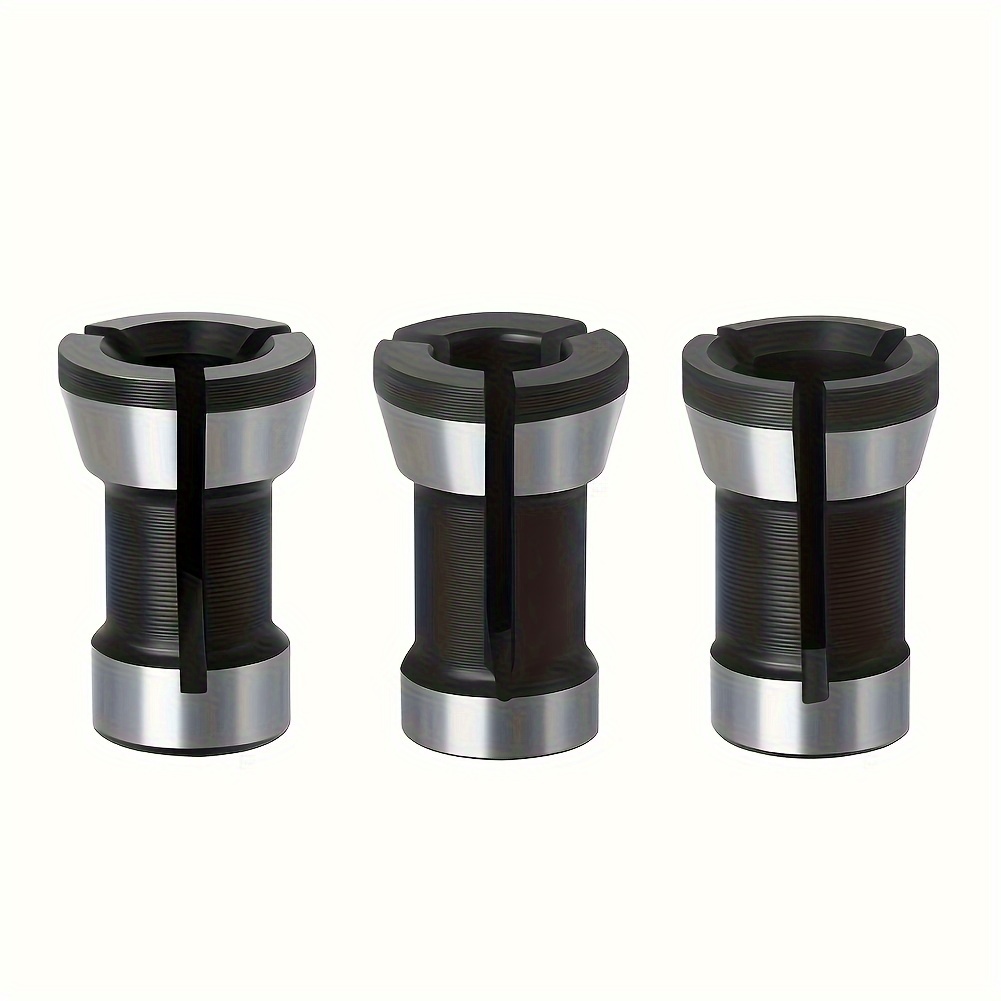 Image of 3pcs/set 6+6.35+8mm Woodworking Machine Accessory Set, Router Extensions With Collet, Suitable For Trimming Machines, Milling Machines