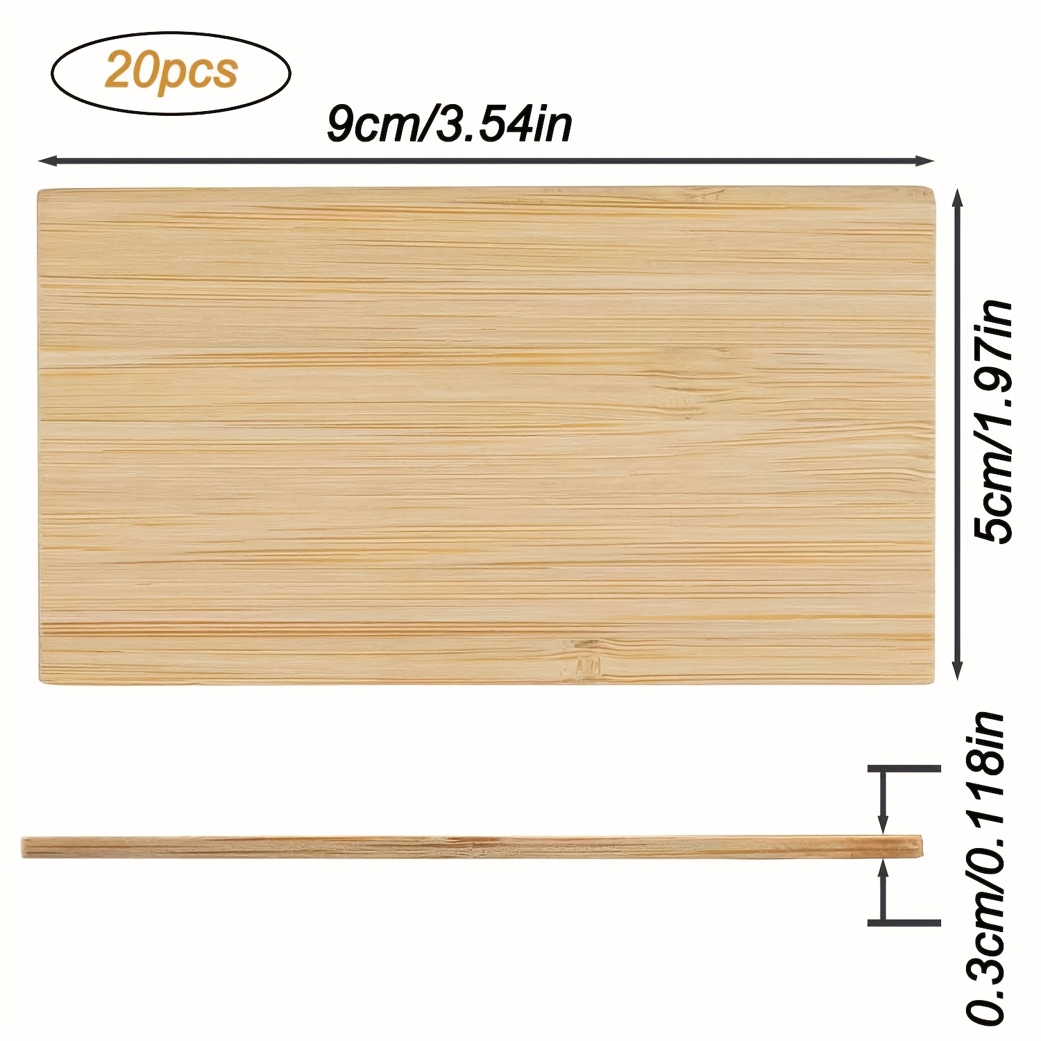 Image of 20 Pack Small Bamboo Wood Boards - Smooth Sanded Engraving Blanks, Grain Bamboo Sheets For Diy Crafts, Wood Carving,, Stamps & Molds - Uniform Rectangle Panels For Beginners & Artists