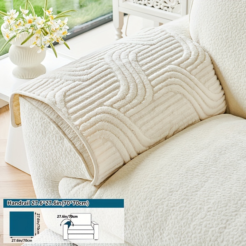 TEMU 1pc Bohemian Plush Slipcover, Quilted Craft, Non-slip, , , Machine Washable, Pet Friendly, Soft And Comfortable - Perfect For Living Rooms,