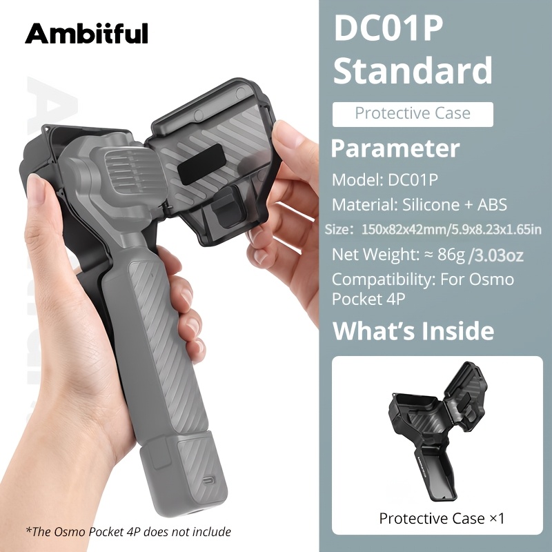TEMU Ambitful Dc01p Protective Case For 4p, Shockproof Lens Storage Shell, Action Camera Additions