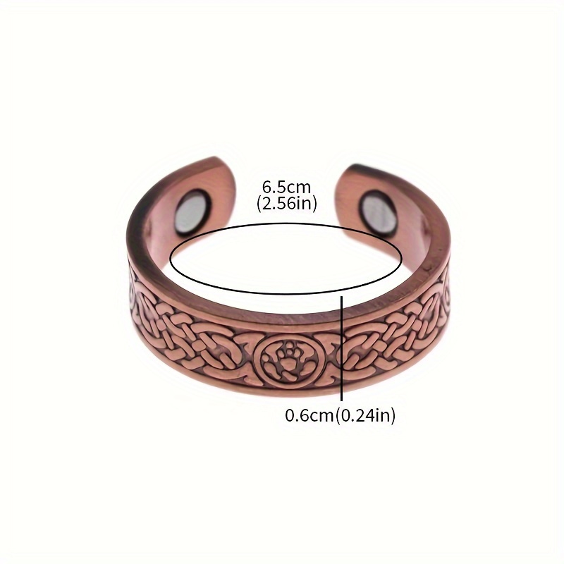 Copper Geometric Cloud Pattern Open Cuff Ring, Daily Wear Accessory