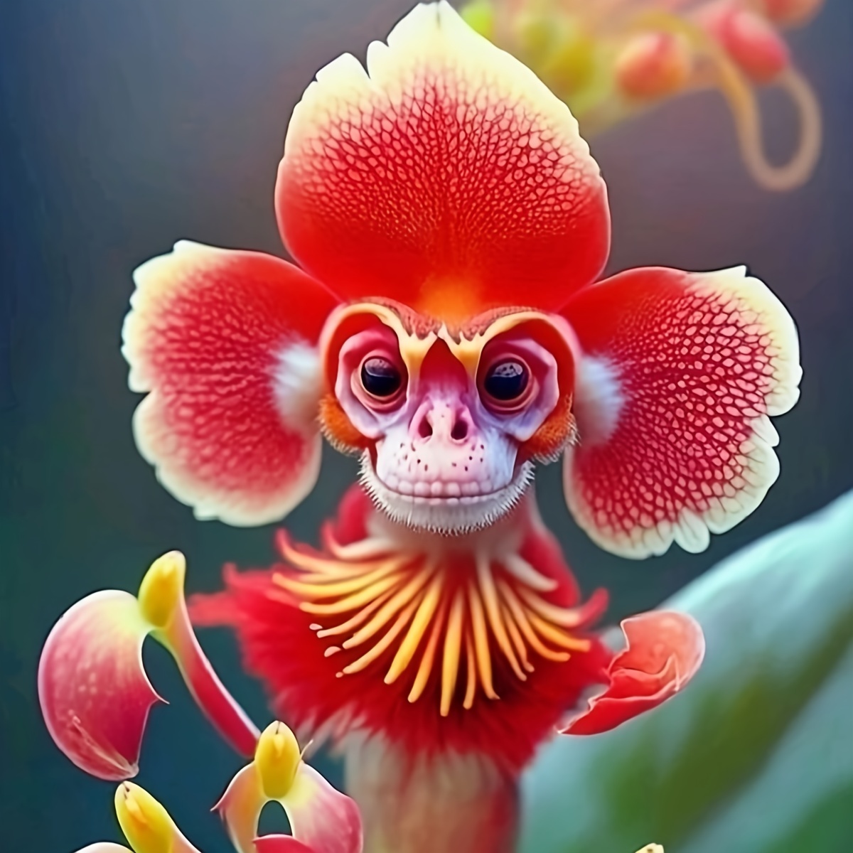 

Monkey Face Orchid Diamond Painting Kit For Beginners And Adults, 5d Full Drill Acrylic Diy Craft, Round Flower Art Home Wall Decor, Frameless - 1pc