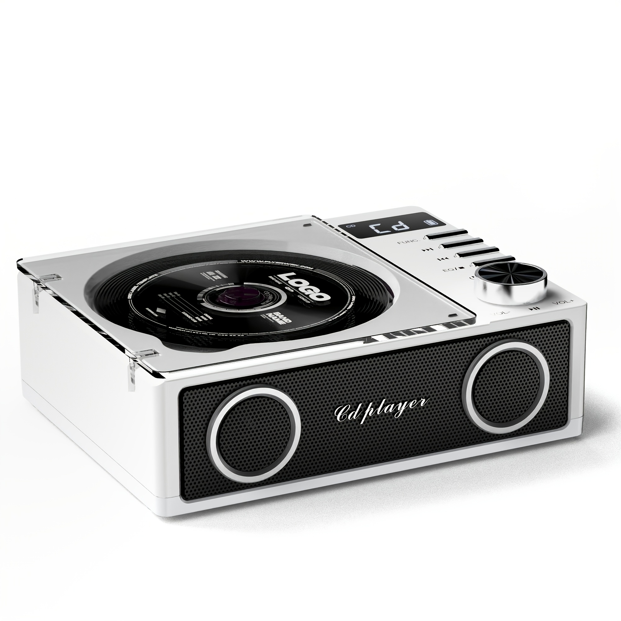 Image of Portable Cd Player Withfm Radio 4000mah Rechargeable Cd Player With Remote Control, Supports Usb, Tf Card, Aux, Optical Input Cd Player With Speakers For Home Or Car