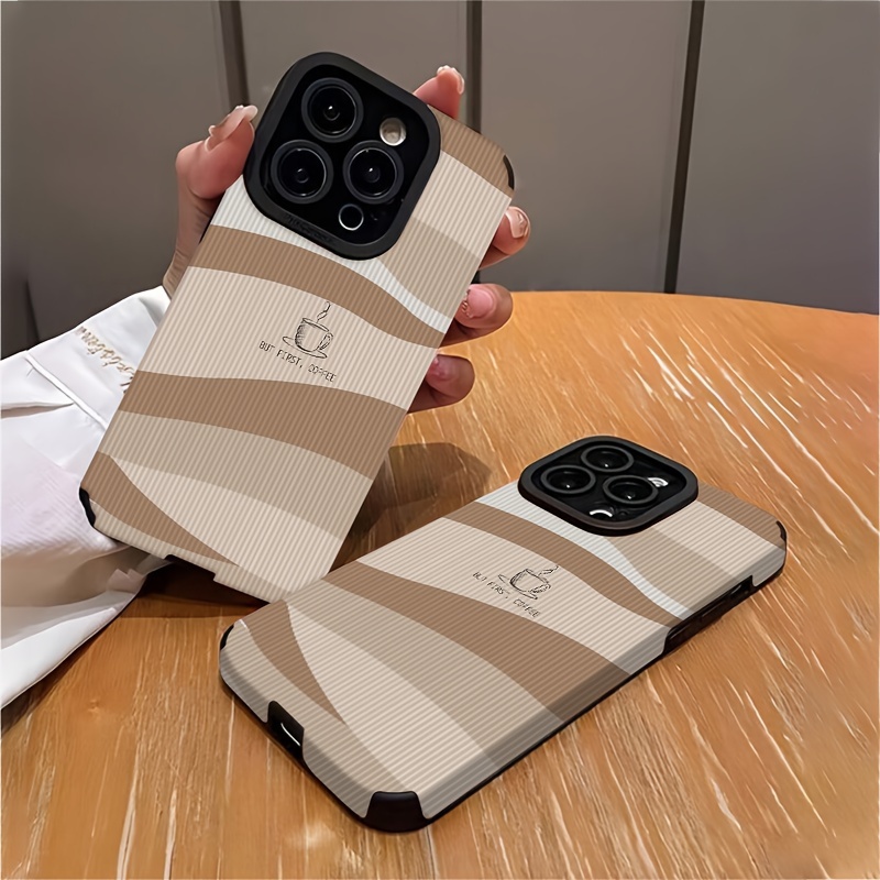 Simple Line Coffee Phone Case Is Suitable for Iphone15/ 15Plus/ 15Pro/ 15Promax, for Iphone 14/ 14Plus/ 14Pro/ 14Promax, for Iphone 13/ 13Pro/ 13Promax, for Iphone 12/ 12Pro/ 12Promax, for Iphone 11/ 11Pro/ 11Proamx, for Iphone 7/ 8Plus, for Iphone Xr/ Xsmax Fashion, Advanced