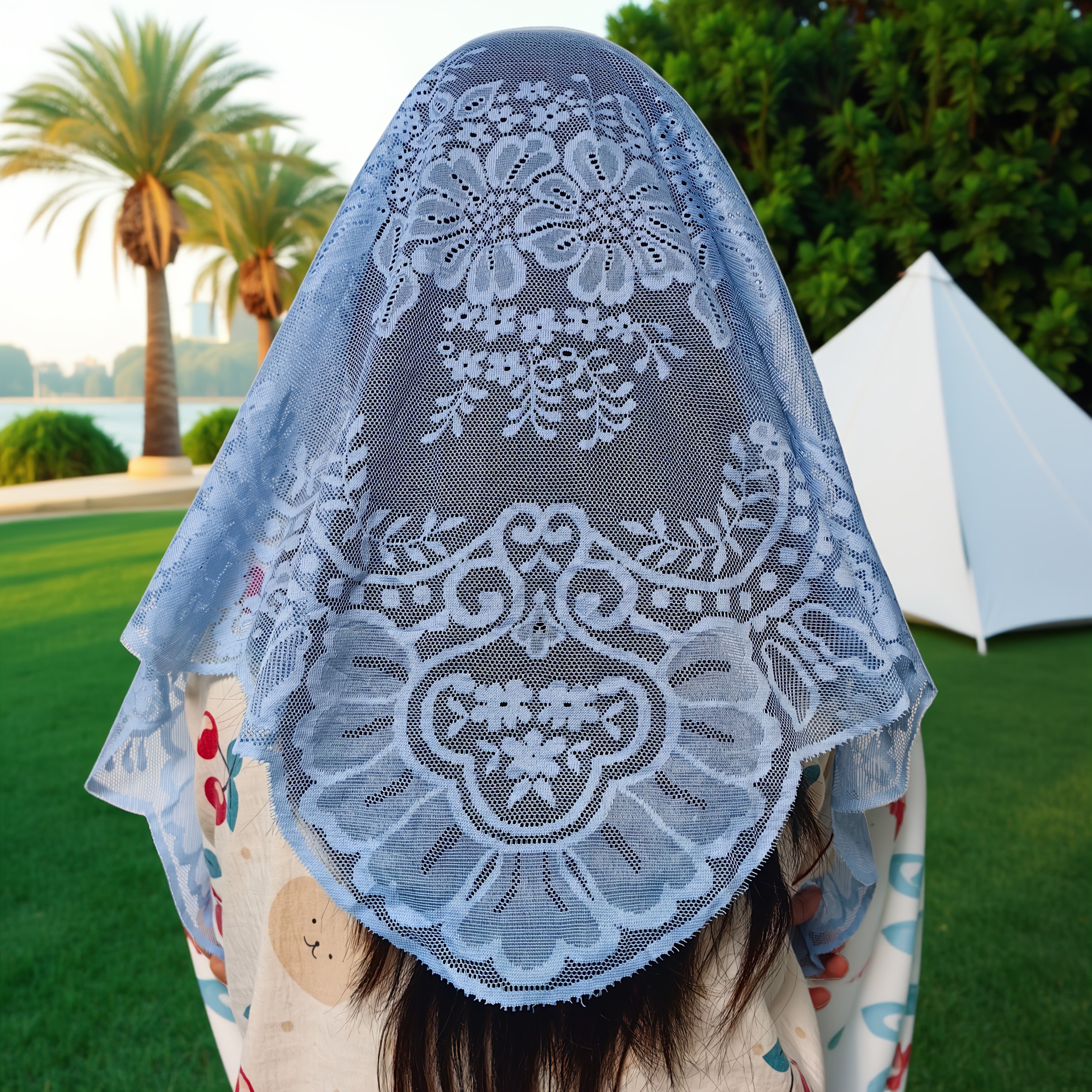 TEMU Voile de mariée triangulaire 125 cm x 58 cm / 1 pièce, châle de mariage, housse de canapé, artisanat, décoration textile de maison, bordure en