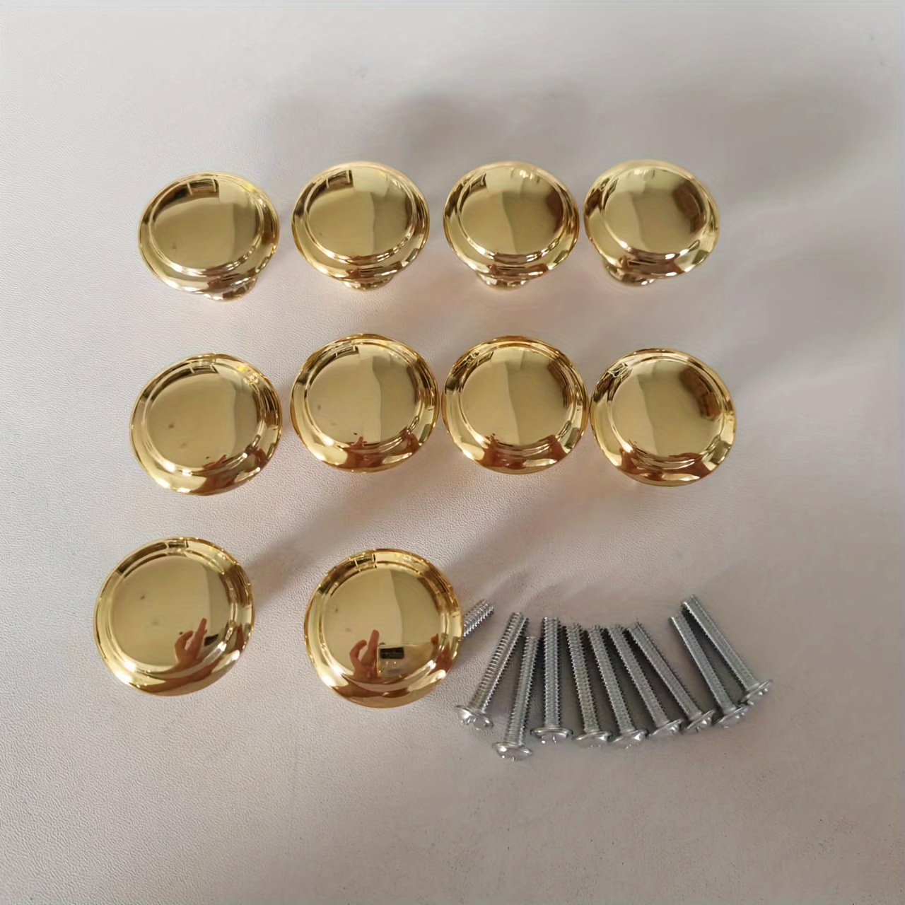 

10pcs Golden Stainless Steel Drawer Knobs - Polished Cabinet Pulls & Handles For Dressers, Wardrobes & Storage - , & -resistant