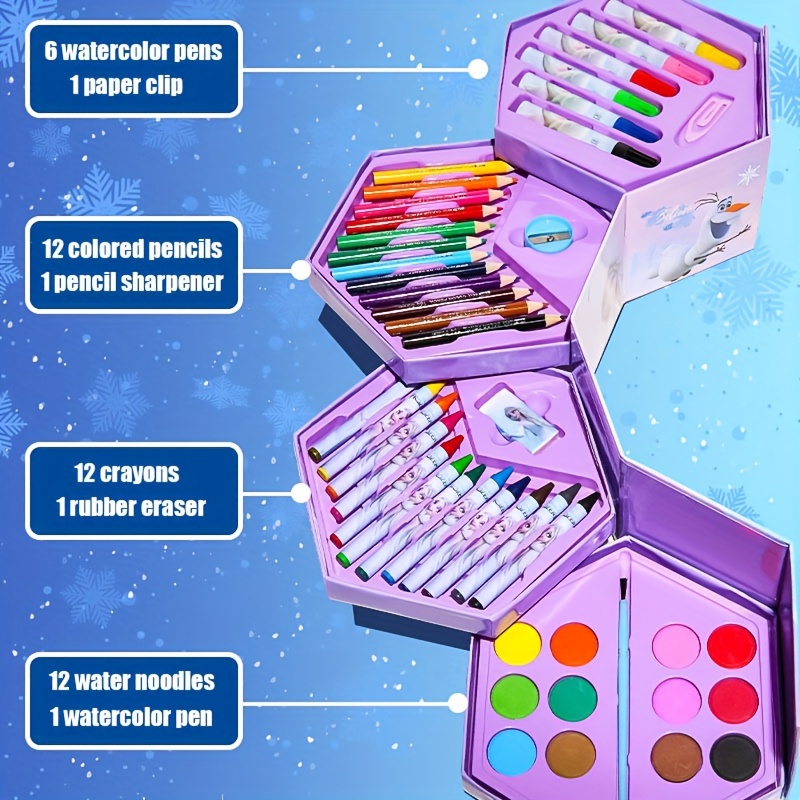  1pcs 46pcs cute cartoon painting set multi functional watercolor pen crayon gouache gift box christmas thanksgiving birthday gift details 2