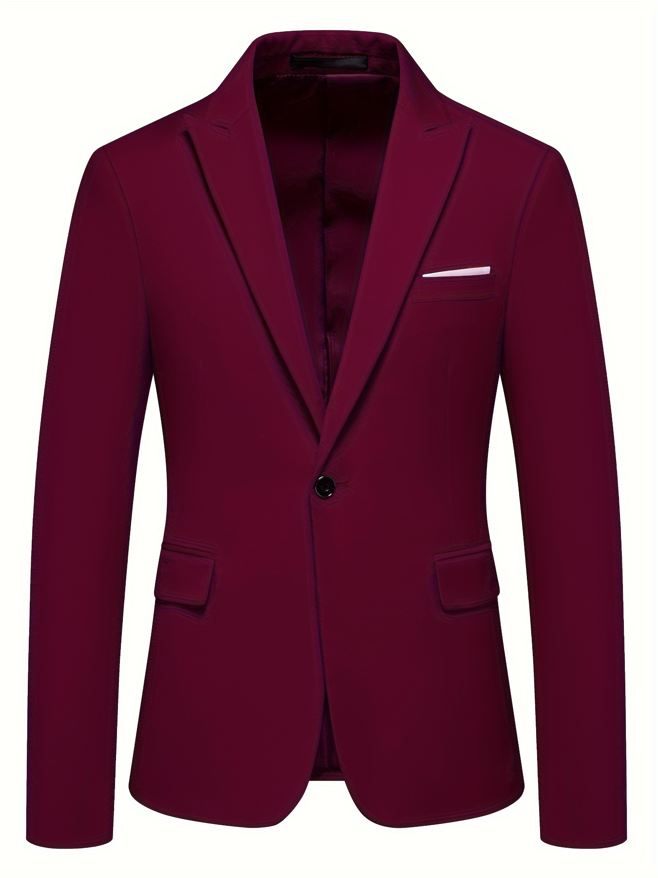 3pcs Men's Slim Fit Red Blazer Set - Elegant Business Casual Suit with Double-Breasted Jacket, Matching Pants & Vest, Elastic Waistcoat, Polyester - Perfect for Formal or Semi-Formal Occasions